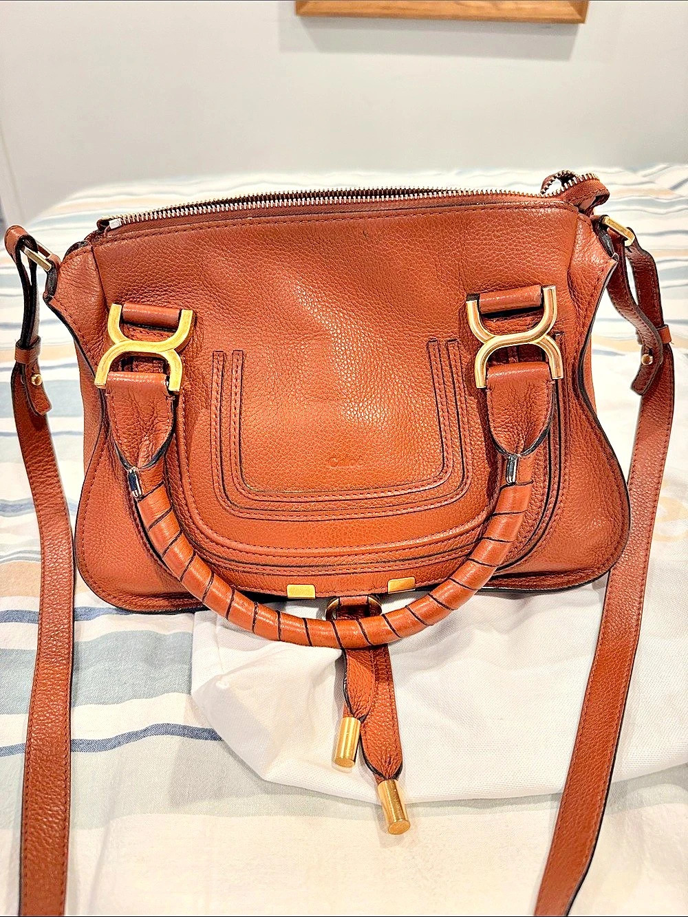 Chloé Marcie Medium Double Carry Bag Brown Shoulder Bag